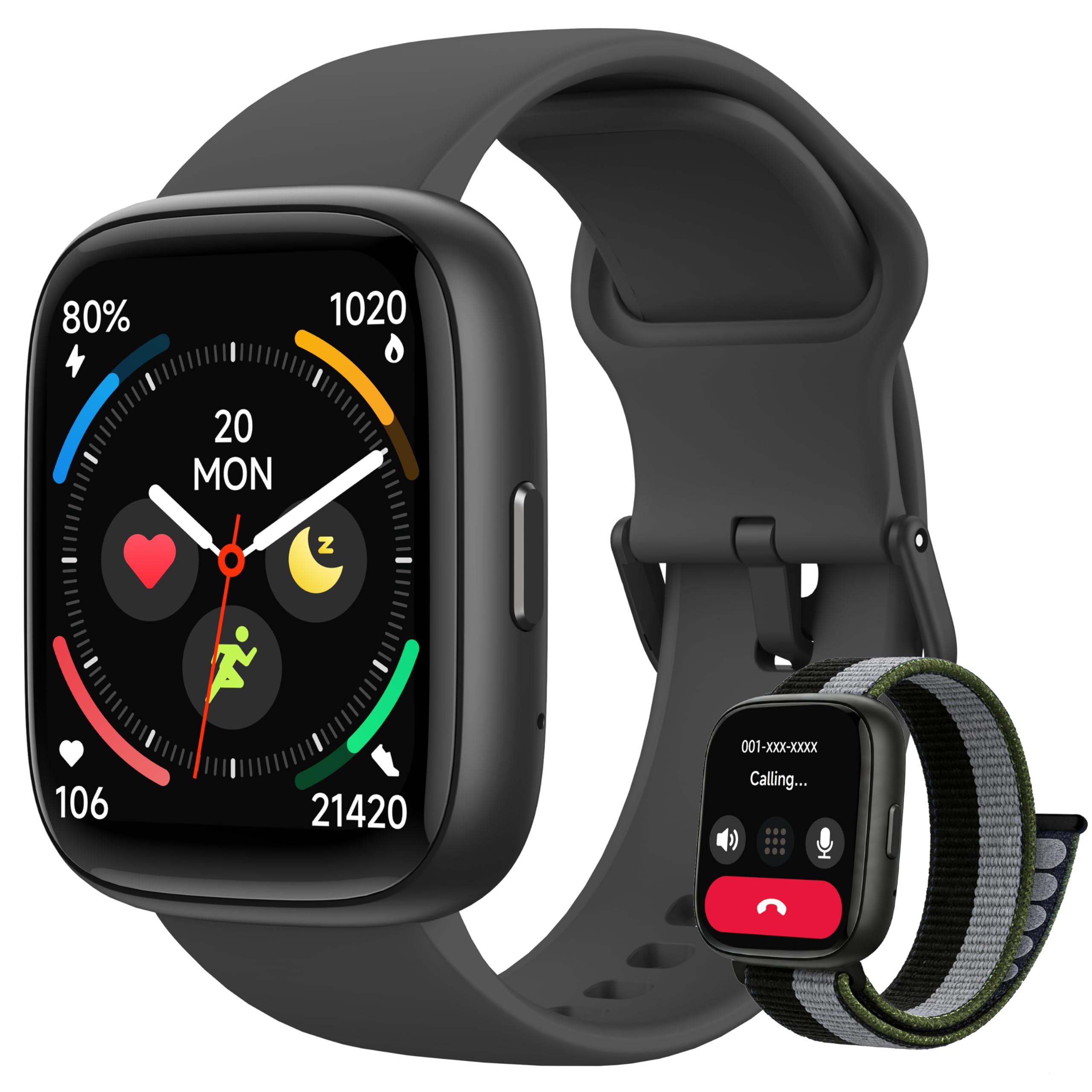 Smart Watch per donne e uomini, smartwatch 2026 [2 cinturini, cassa da 44 mm], orologio fitness tracker da 1,8 pollici Alexa integrato, per fare e rispondere alle chiamate, monitoraggio dello stress