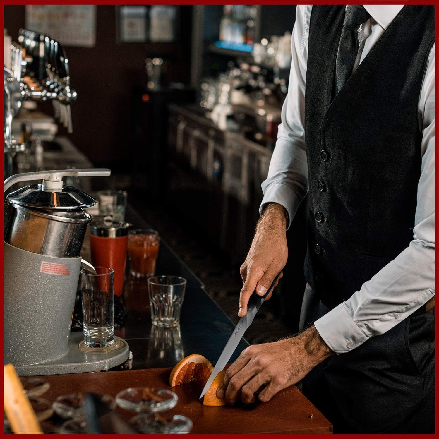 Saken 4.5-Inch Paring Knife - High-Carbon German Steel Kitchen Utility Knife with Wooden Handle in Dark Wood Finish - Multipurpose Kitchen Knife Mincing, Slicing, Chopping, and General Cutting Work