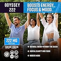 Vista 13 de Odyssey - Bebida energética 222, preentrenamiento, 222 mg de cafeína, bebidas energéticas limpias, L teanina, melena de león, cordyceps y té verde