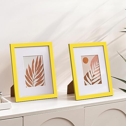 Vista 240 de eletecpro Juego de 10 marcos de fotos de 8.5 x 11 pulgadas, collage de fotos, decoración de pared, fotos de 5 x 7 con paspartú o de 8.5 x 11 Negro