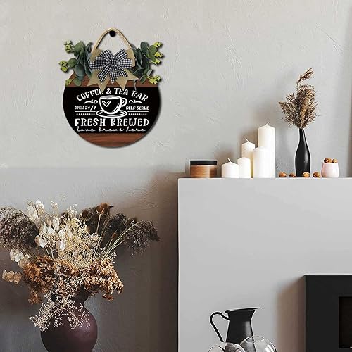 Miniatura 3 de Coffee And Tea Bar Fresh Brewed Self Serve Decor Sign,Wall Art Pictures Decoration,New Home Housewarming Gift For All Seasons,Coffee Lover Coffee