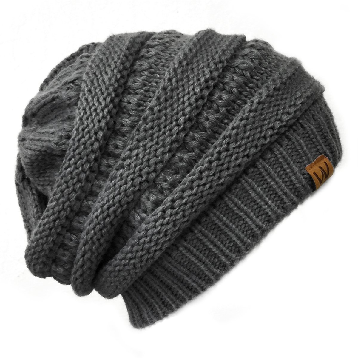 Wrapables® Winter Warm Knitted Infinity Scarf and Beanie Hat Set, Charcoal Grey