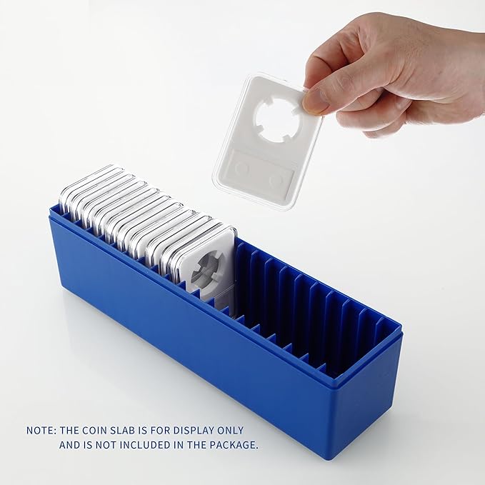 Caja de almacenamiento para monedas con 20 ranuras, azul miniatura 6