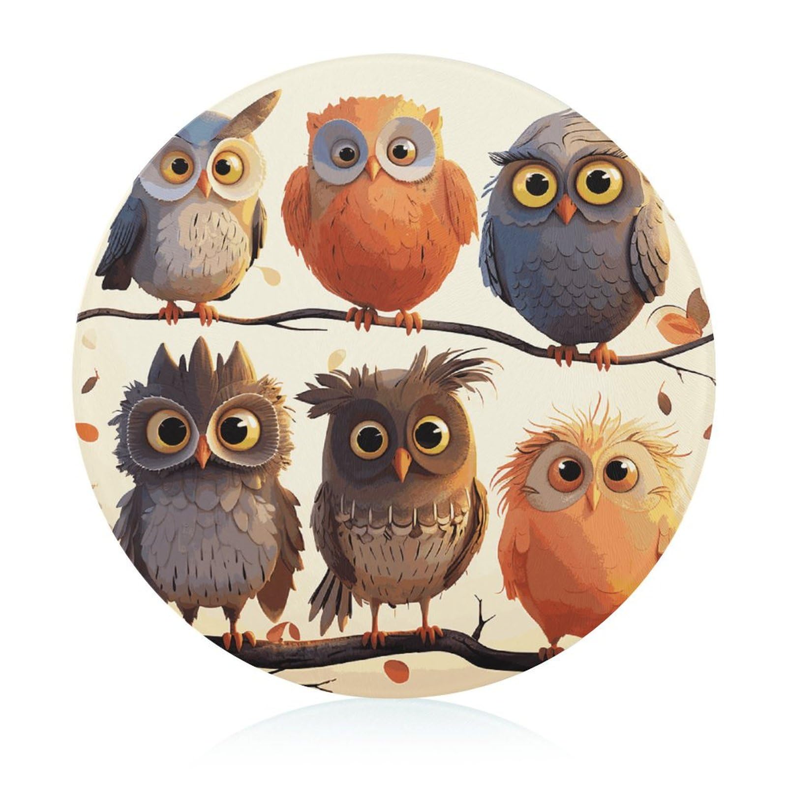 Planche à découper en verre anti-rayures décor oiseaux lavable pour comptoir moderne