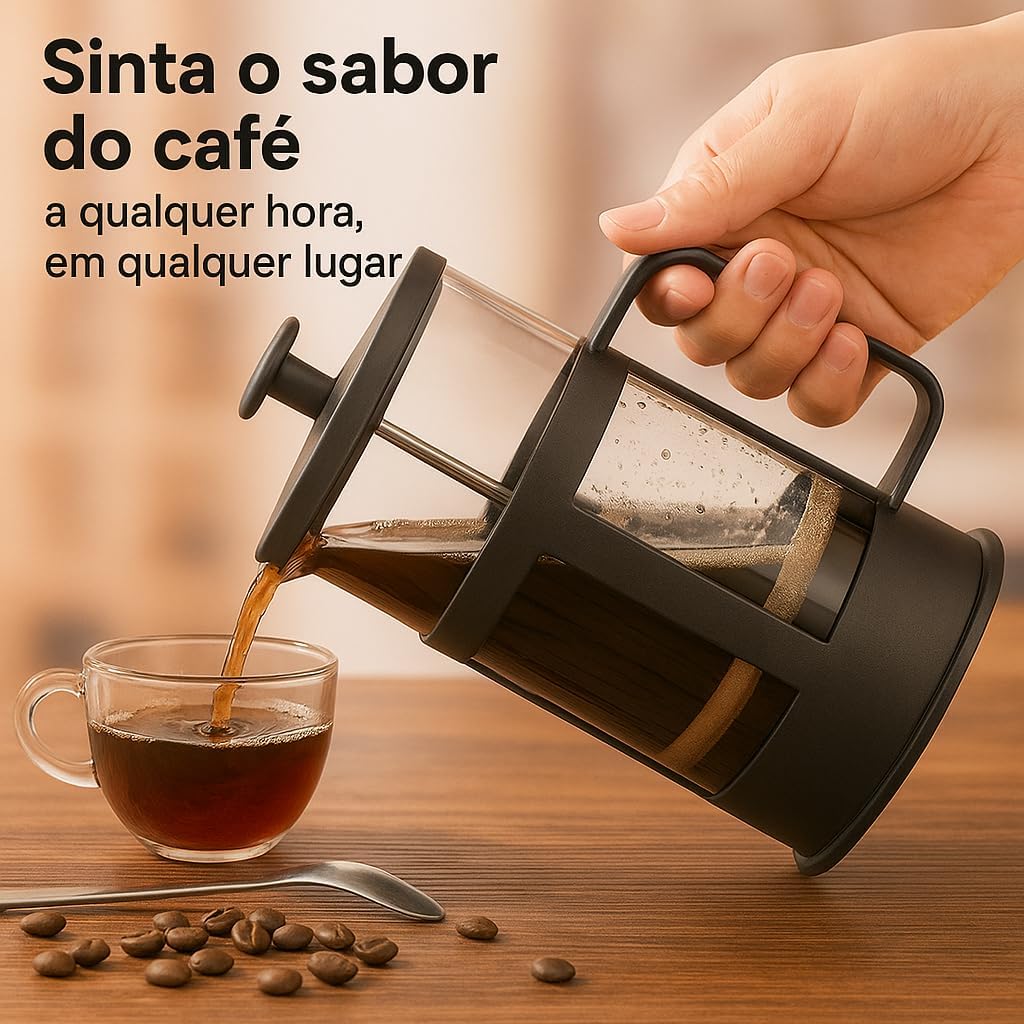 Cafeteira Prensa Francesa 750ml Vidro Borossilicato Manual Inox Café Encorpado Chá Espuma de Leite Pressca Cremeira Portátil Elegante Resistente Alta Temperatura Limpeza Fácil Sustentável Cafeteira Prensa Francesa 750ml Vidro Borossilicato Manual Inox Café Encorpado Chá Espuma de Leite Pressca Cremeira Portátil Elegante Resistente Alta Temperatura Limpeza Fácil Sustentável
