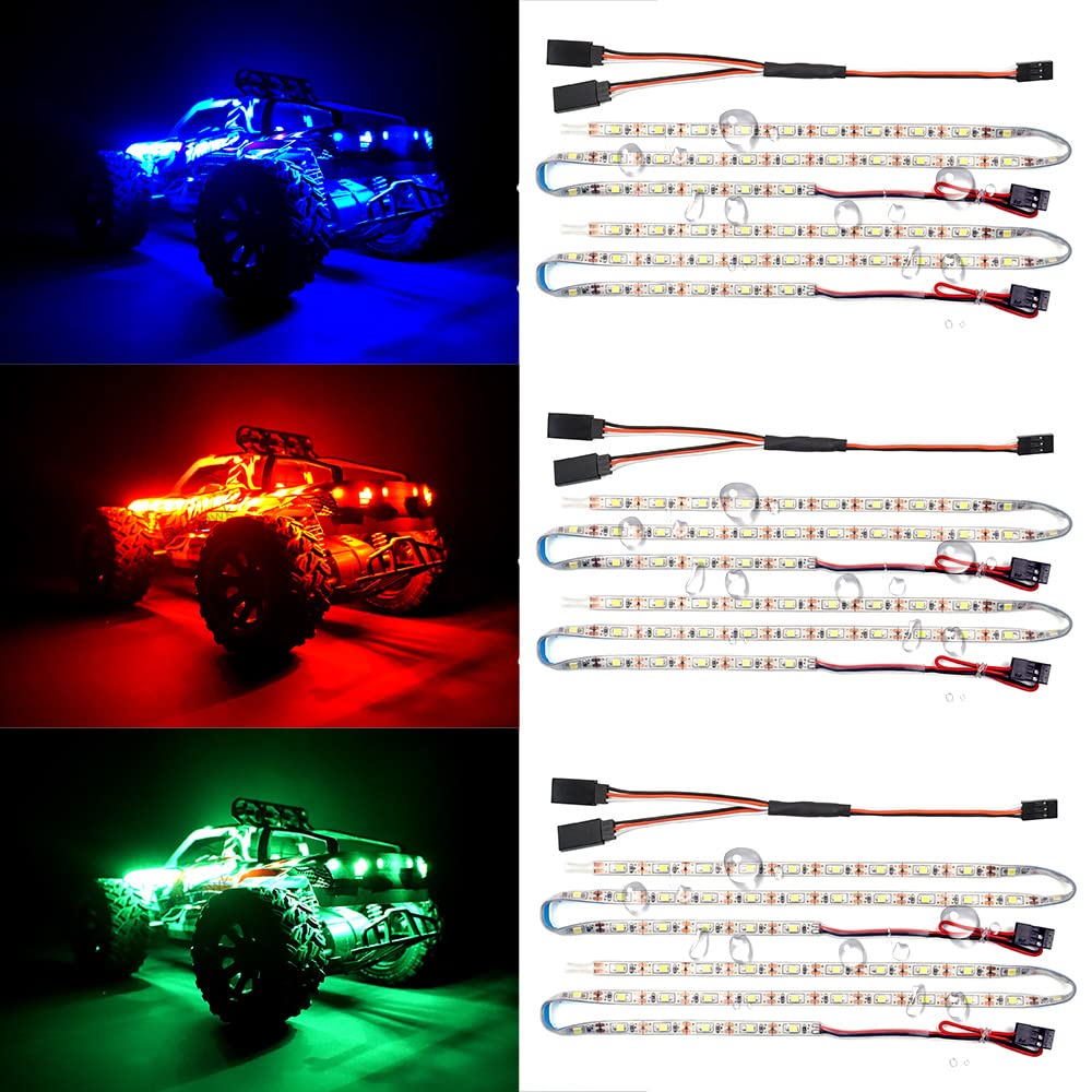 RC Cars LED Light Strips Blue Red Green for rucks Airplanes Boats Drones Fixed Wing AR Wing Model Underglow Light Waterproof