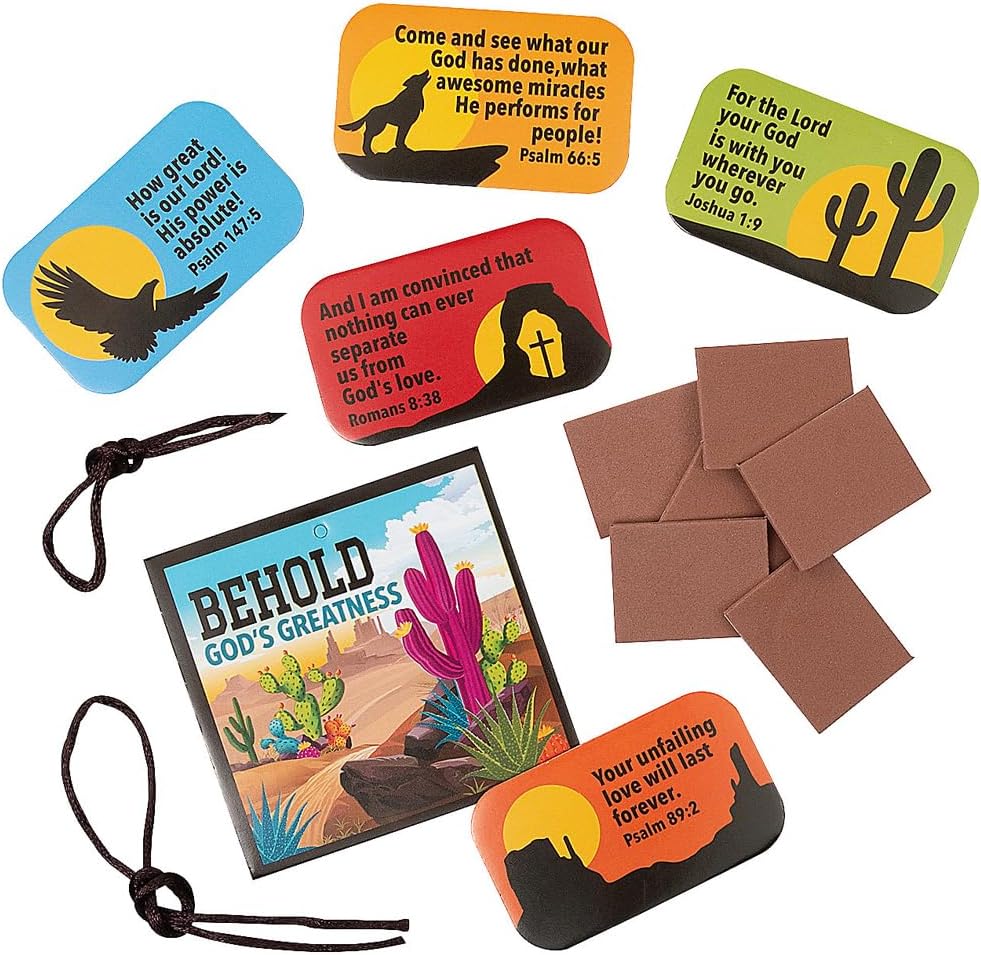 Fun Express Southwest VBS Sunday School Bible Memory Kit - VBS Bible School & Church Christian Kids Ages 4-8 - Easy Self-Adhesive Design - Makes 12