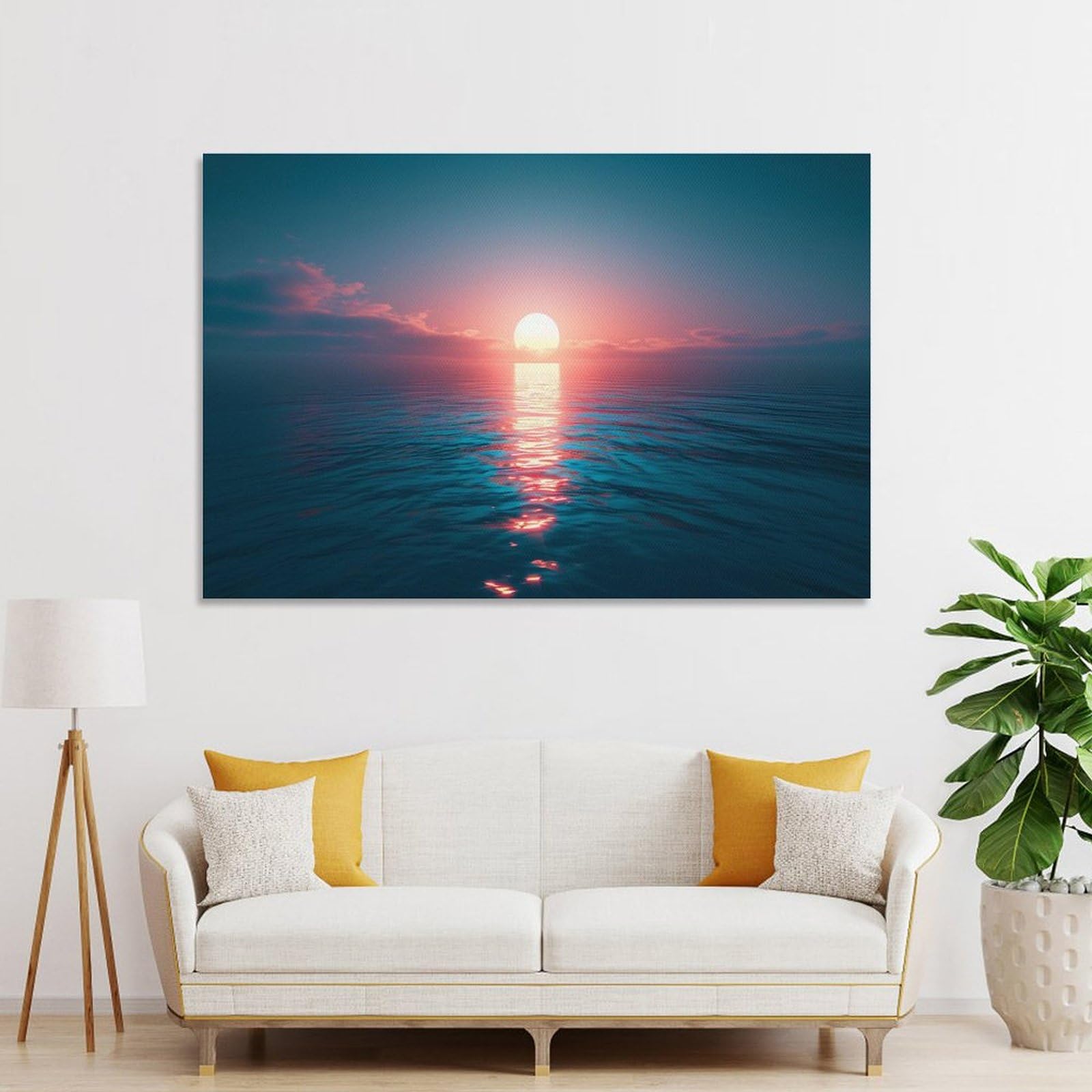 Amazon.co.jp: 絵画 海に沈む夕日海に沈む夕日インテリア 絵画 魅力的 