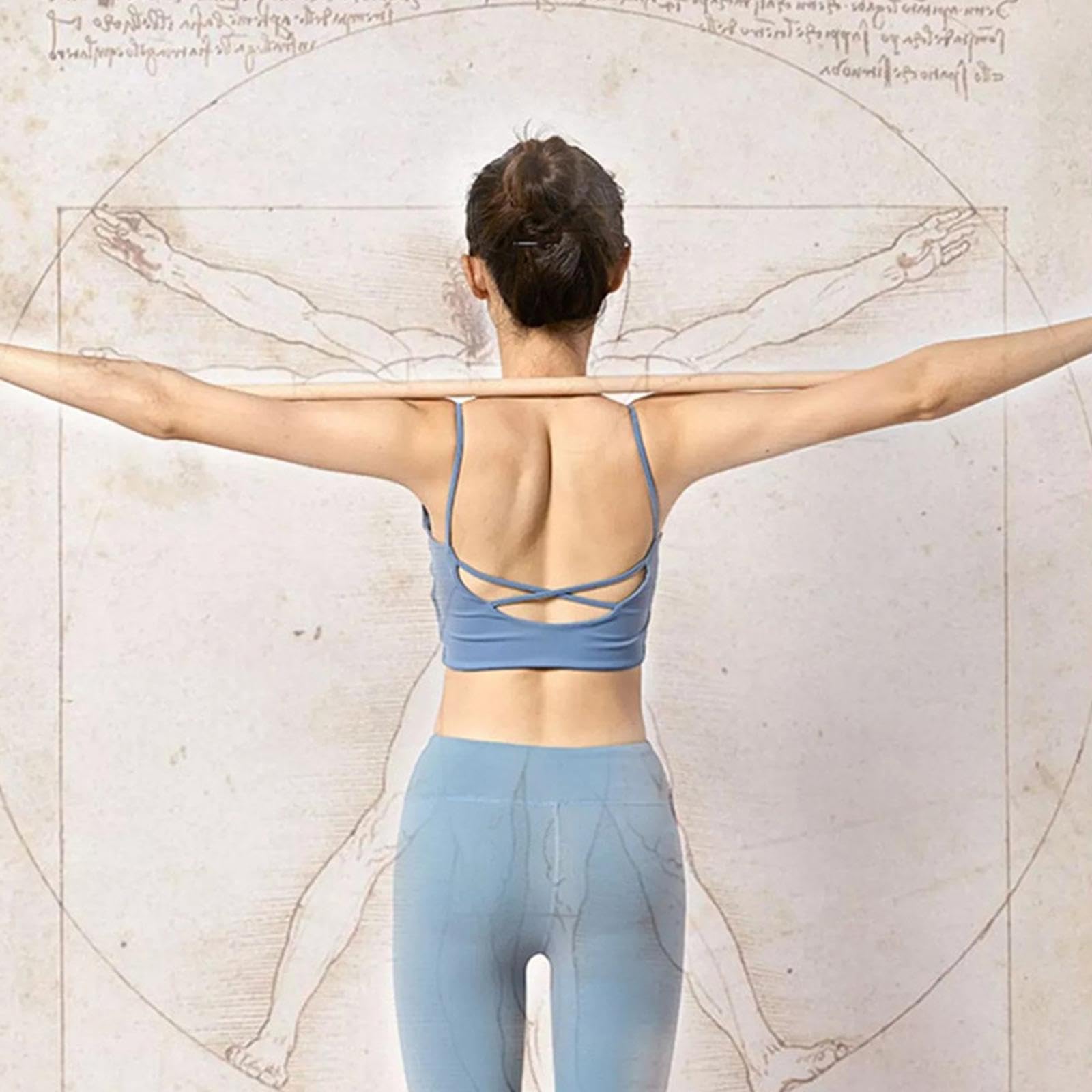 harayaa Lot de 2 Barres de Correction de Posture en Bois pour Le Dos, Outil D'étirement et de Musculation pour Gymnastes
