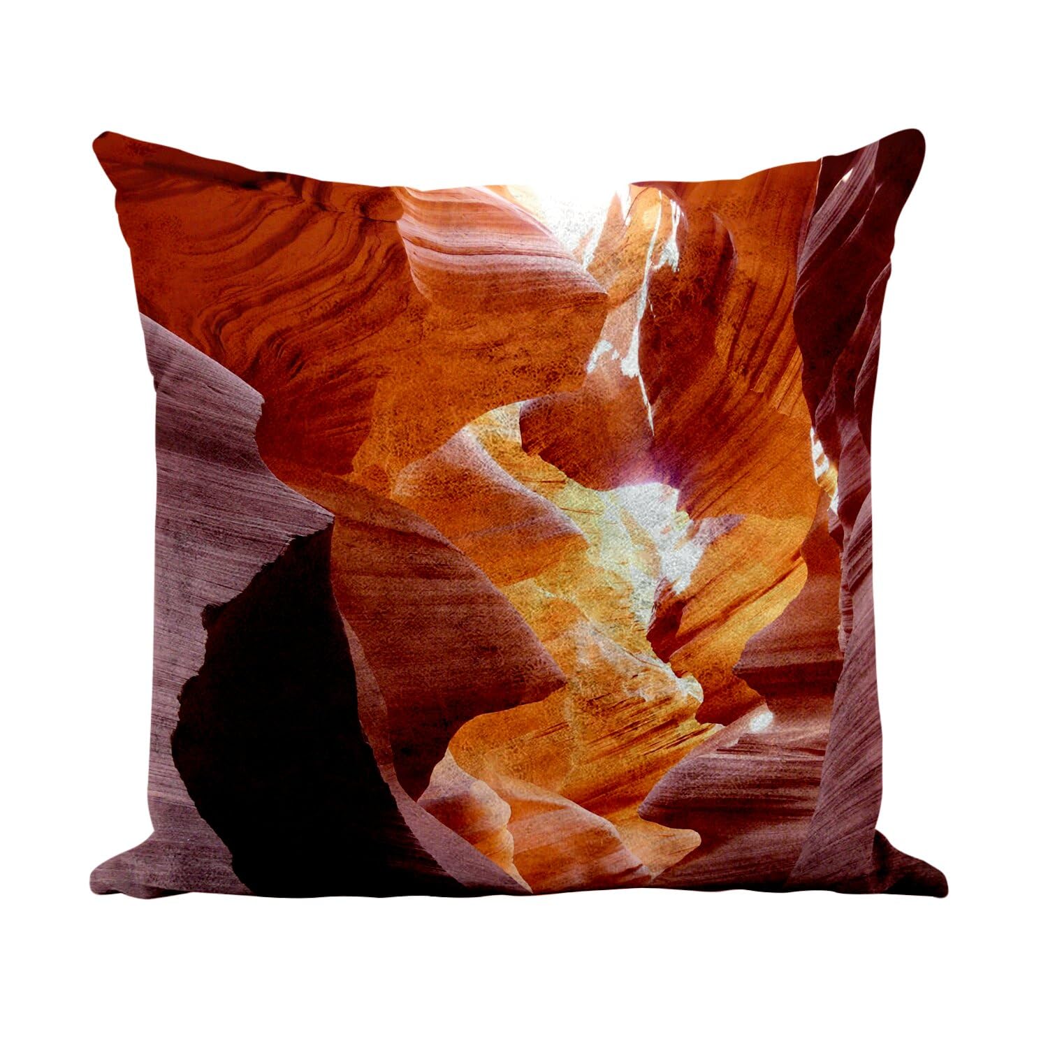 Coussin similicuir blanc 40x40 cm imprimé Antelope Canyon Arizona