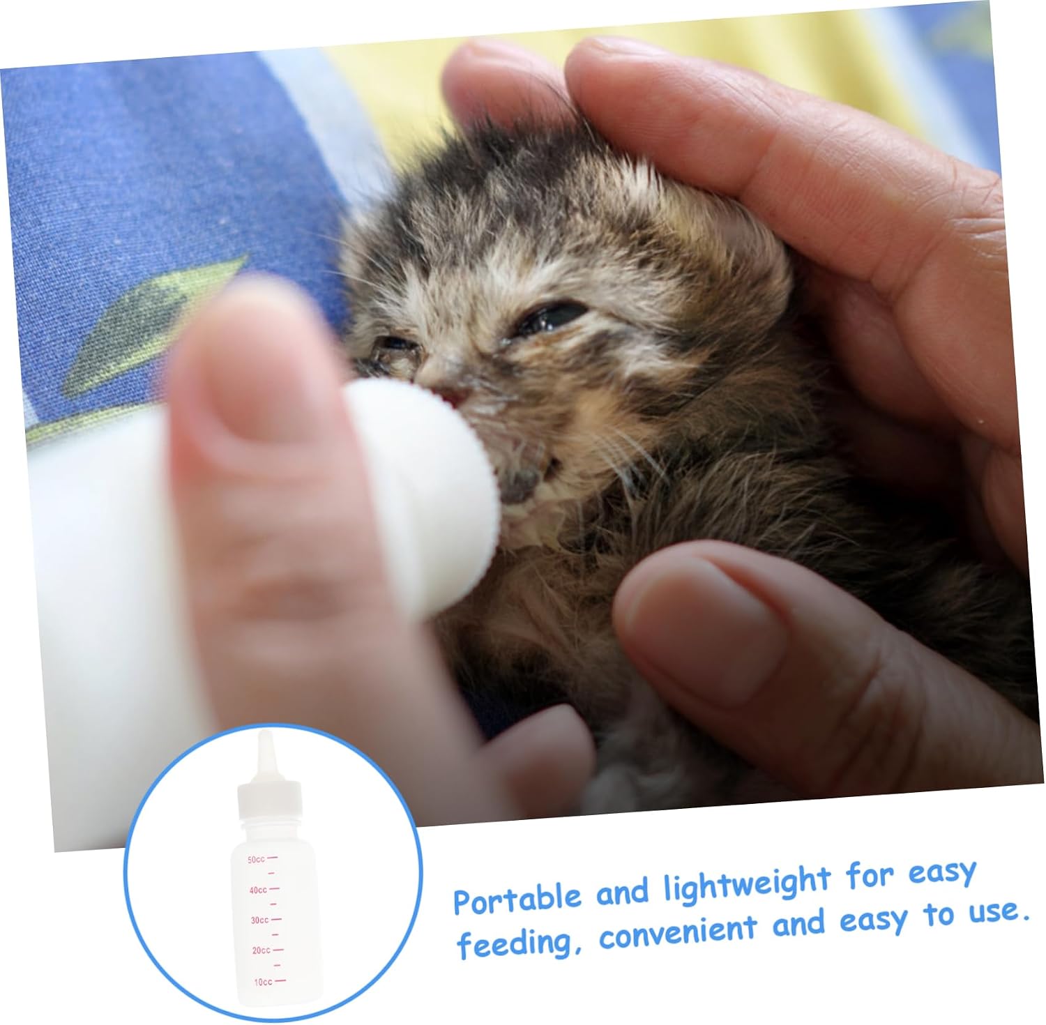 UPKOCH 7-Piece PET Nursing Bottle Set for Dogs and Cats 50ml Feeding Bottles Nipples for Puppies and Kittens for PET Care and Medicine Administration