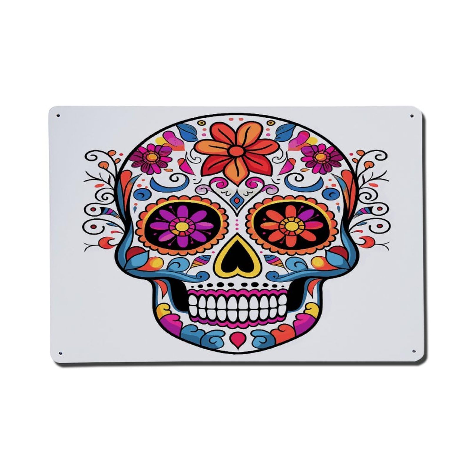 Adfgyerh Style Sugar Skull Metal Signs Funny, Aluminum Tin Sign Indoor Outdoor Decor, Vintage Signs For Home Office Kitchen Bar Cafe Garden Farmhouse Wall Decor