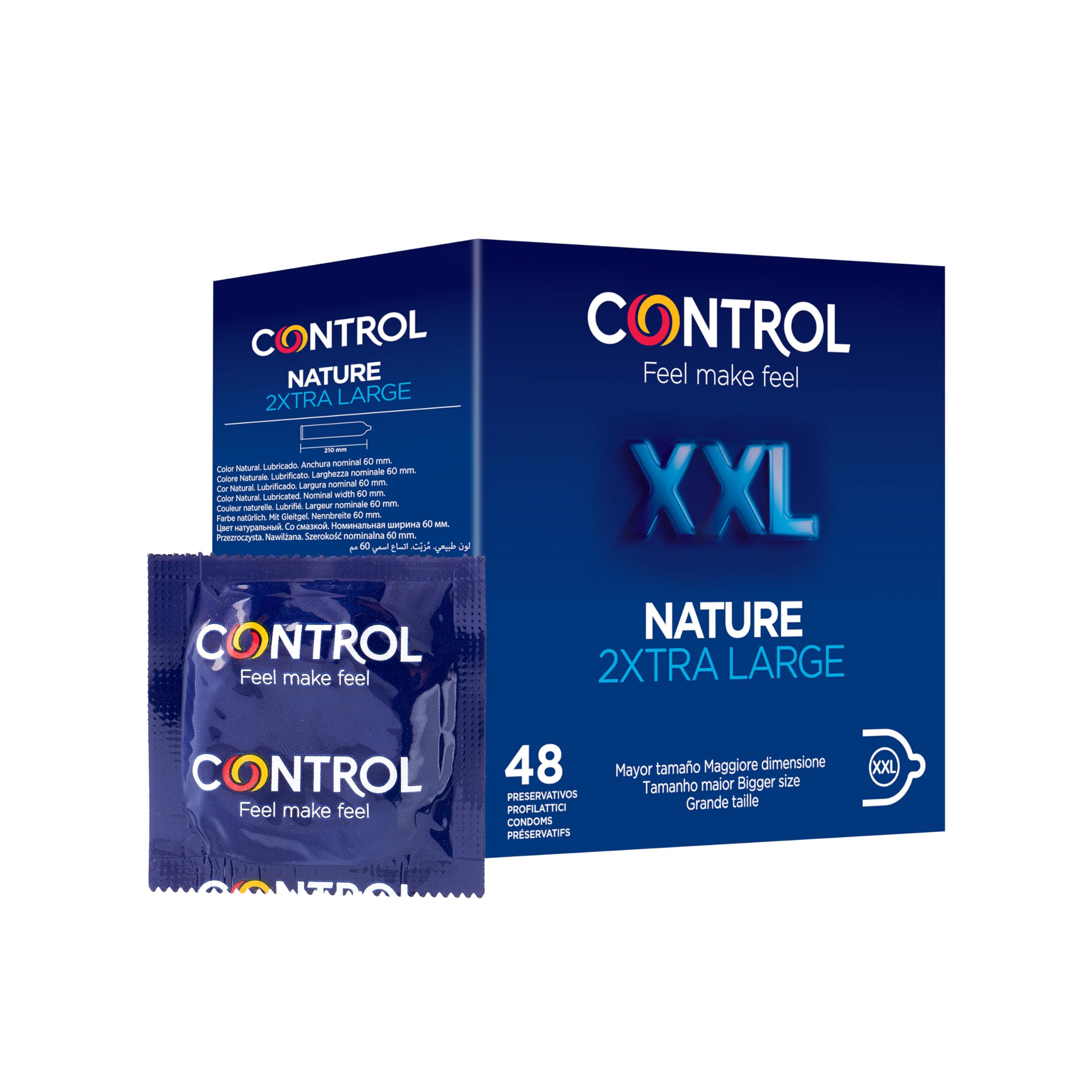 Control Xxl Mix Box of Condoms Double Extra Large Classic, 48 Condoms
