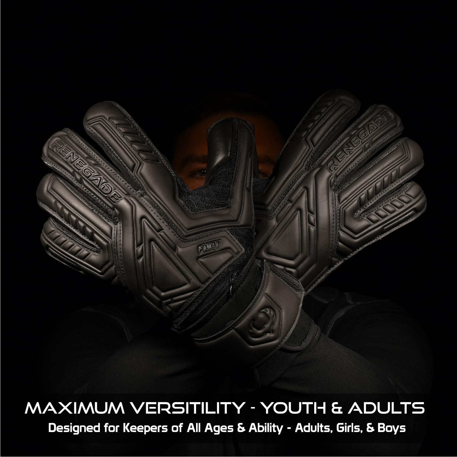 Renegade GK Fury Torwarthandschuhe mit Fingerschutz (Größen 7-11, Level 4) | 4+3MM Giga Grip | úberlegene Griffigkeit, Schutz und Komfort | Torwarthandschuhe Herren, Erwachsene, Jungen, Kinder