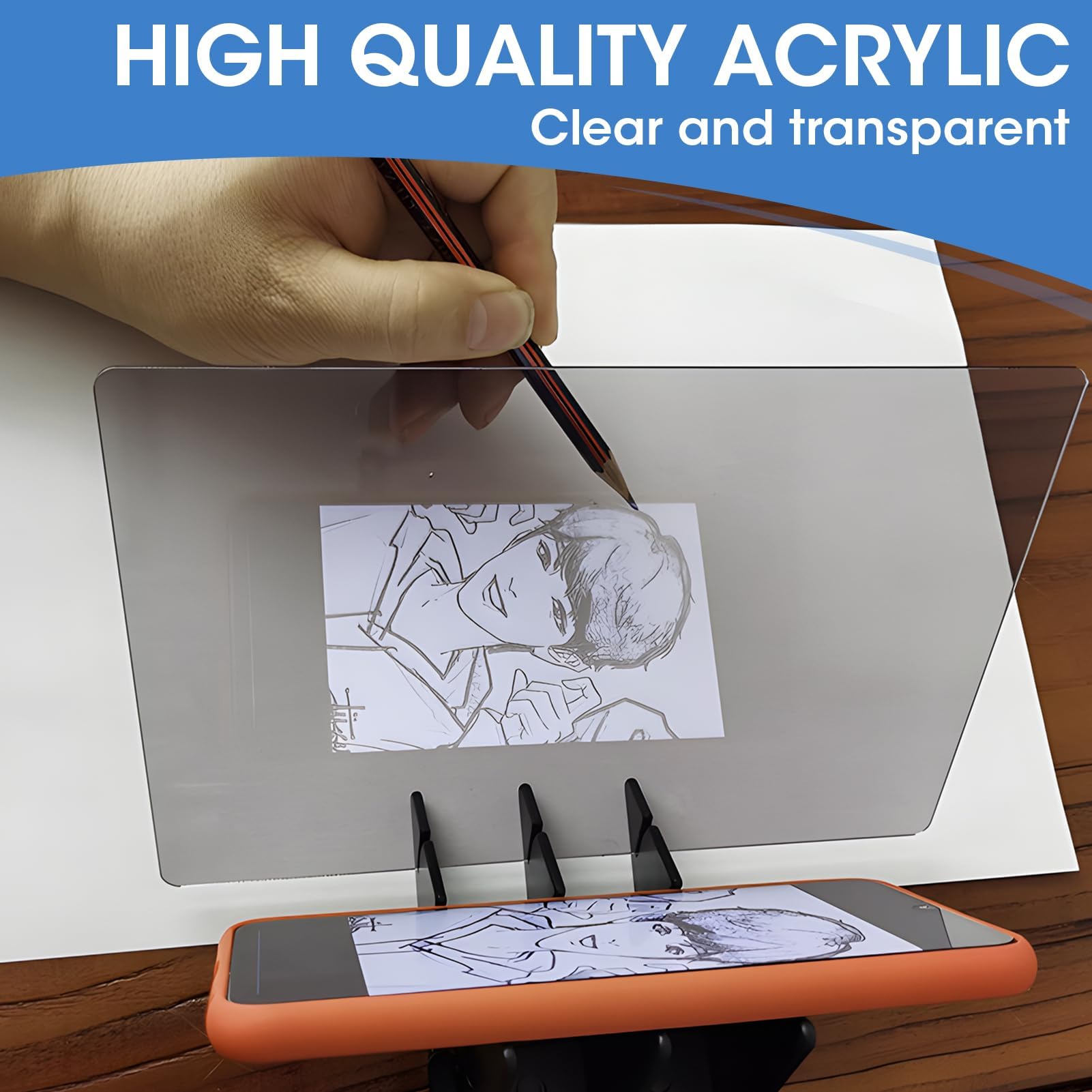 Tavolo Da Disegno Ottico, Tavolo da Disegno per Copia di Proiezione, Strumento di Pittura di Proiezione, Specchio per Disegnare in Acrilico di Alta Qualità per Bambini, Principianti, Artisti e Pittura