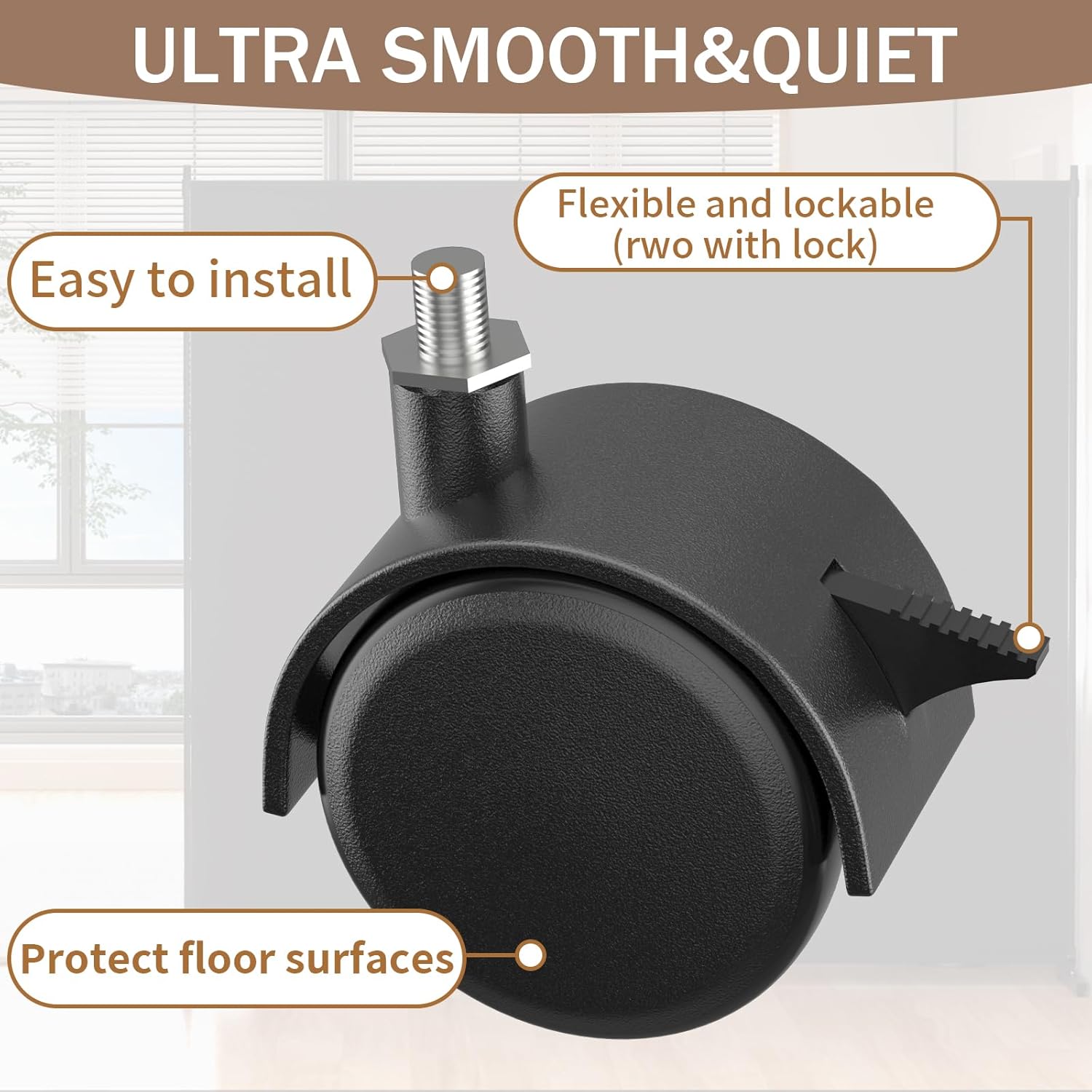 Single Panel Room Divider/Privacy Screen with Caster Wheels and Brakes - Stylish and Versatile Partition for Home,Office,School and Restauran (Gray, 6FT*6FT)