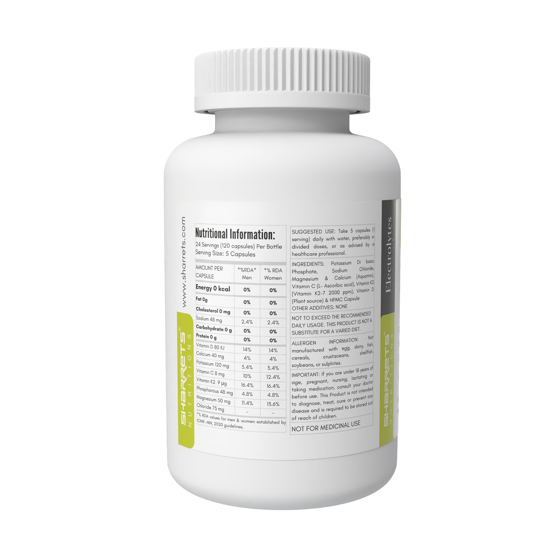 Sharrets Electrolytes 120 Capsules - Essential Minerals & Vitamins — Amazon image 2