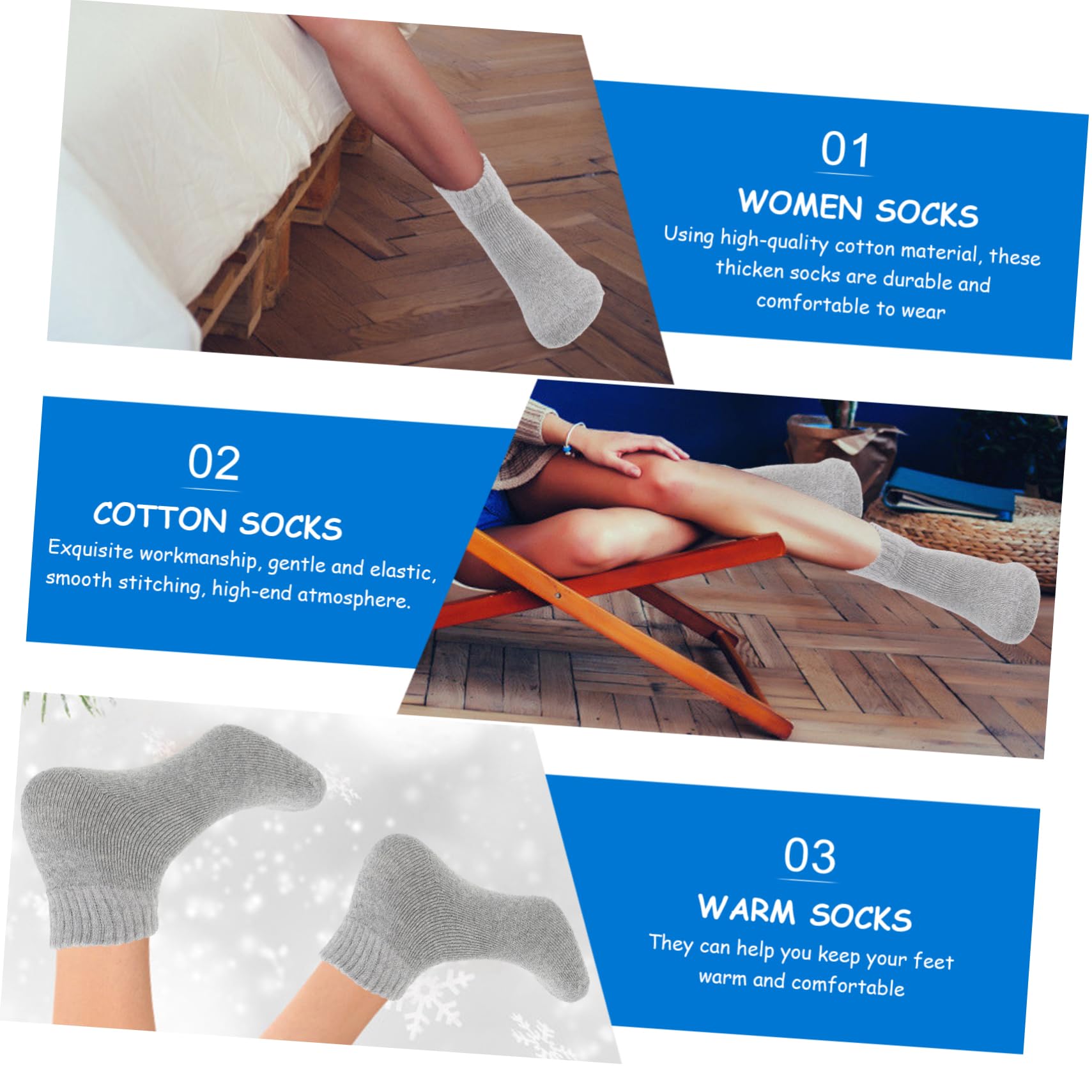 SHERCHPRY 15 Paar warme Socken für Herren, Wintersocken für Herren über die Wade, Socken für Herren, Damen, Socken, Winterhausschuhe für Mädchen, Weihnachtssocken, Weihnachtssocken, niedliche