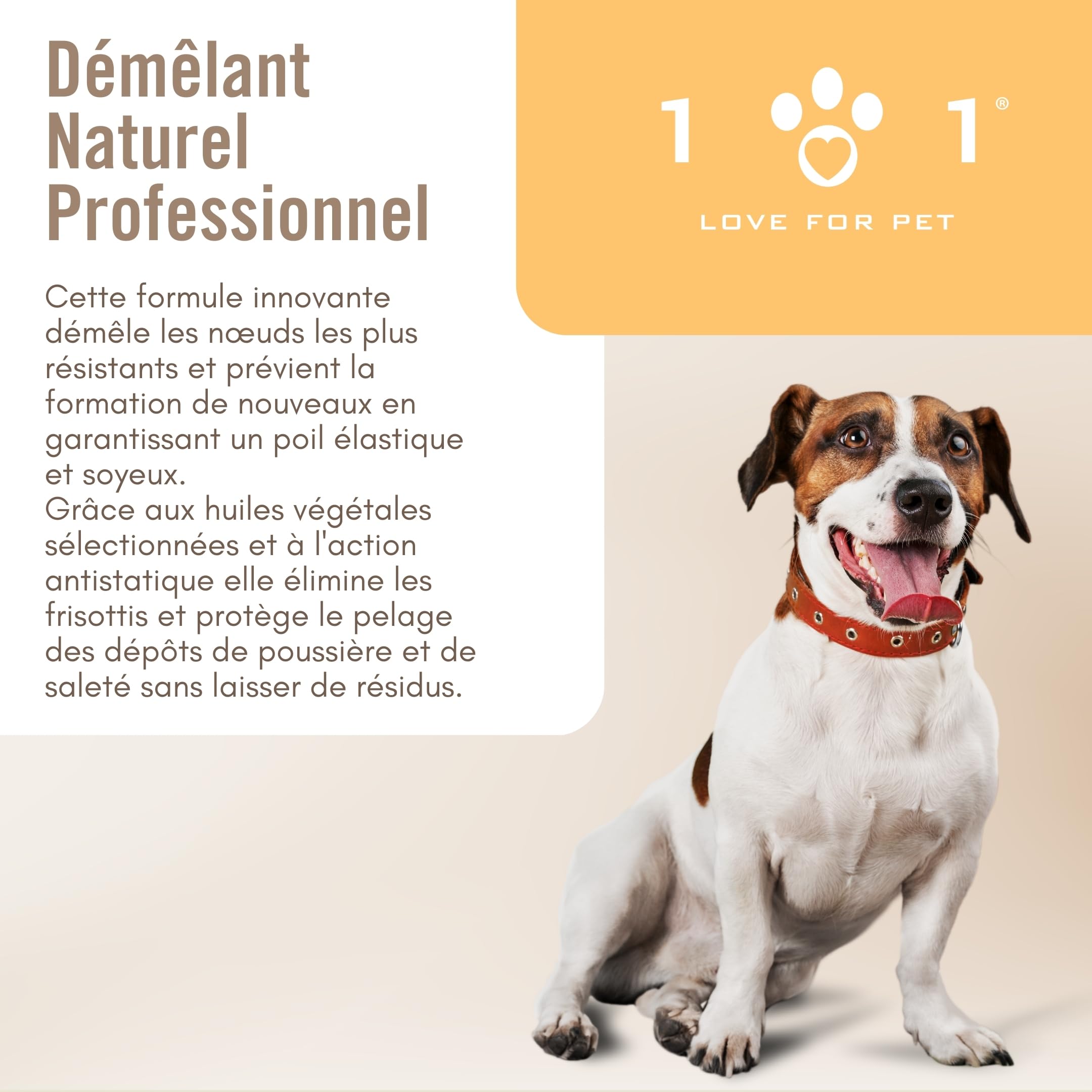Spray Demelant Chien Naturel 250ml Demelant Chien Poil Long avec Ingrédients et Huiles Végétaux Convient à Tous Les Types de Pelage Doux et Brillant Formule Antistatique Professionnelle Linea 101