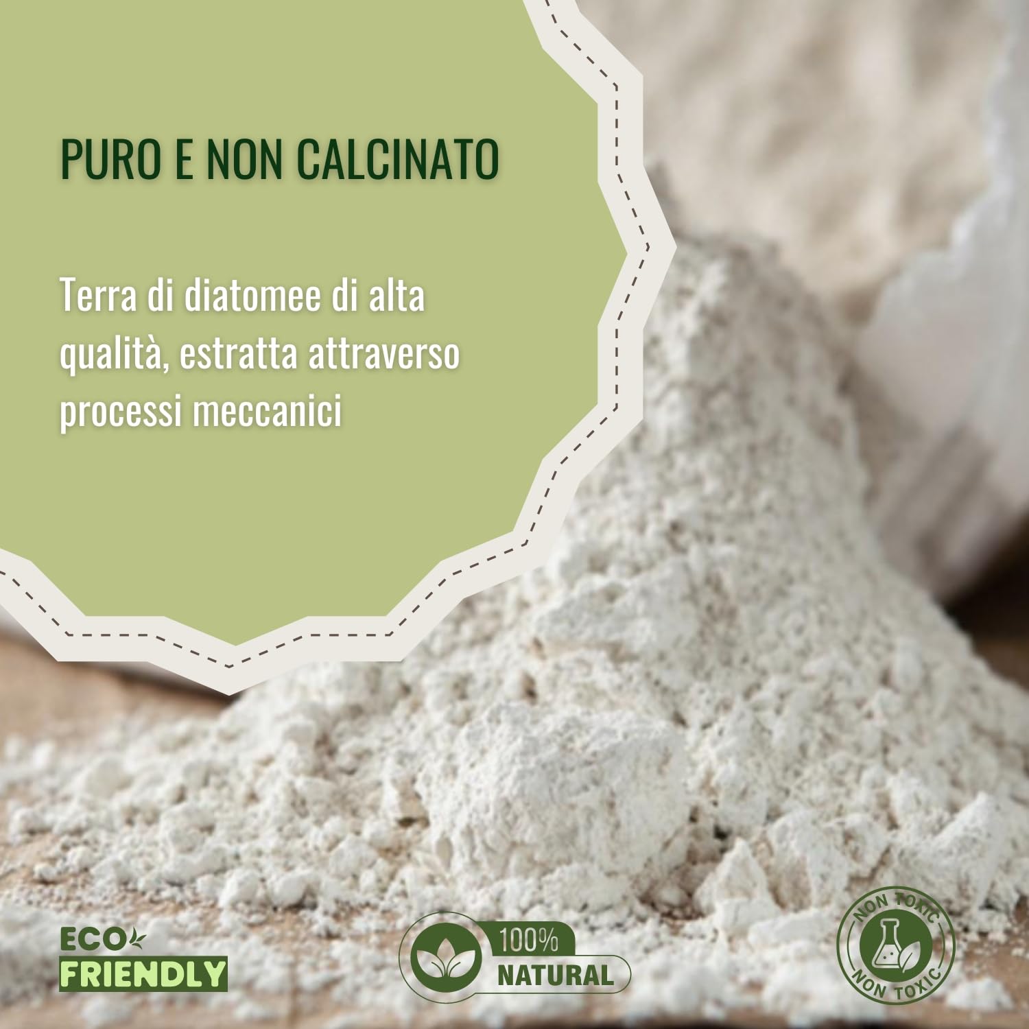 | AGROBULL | Terra di diatomee 1 KG, 2 KG, 5 KG Grado Alimentare, elevata Purezza e utilizzabile in Agricoltura Biologica (1 KG)
