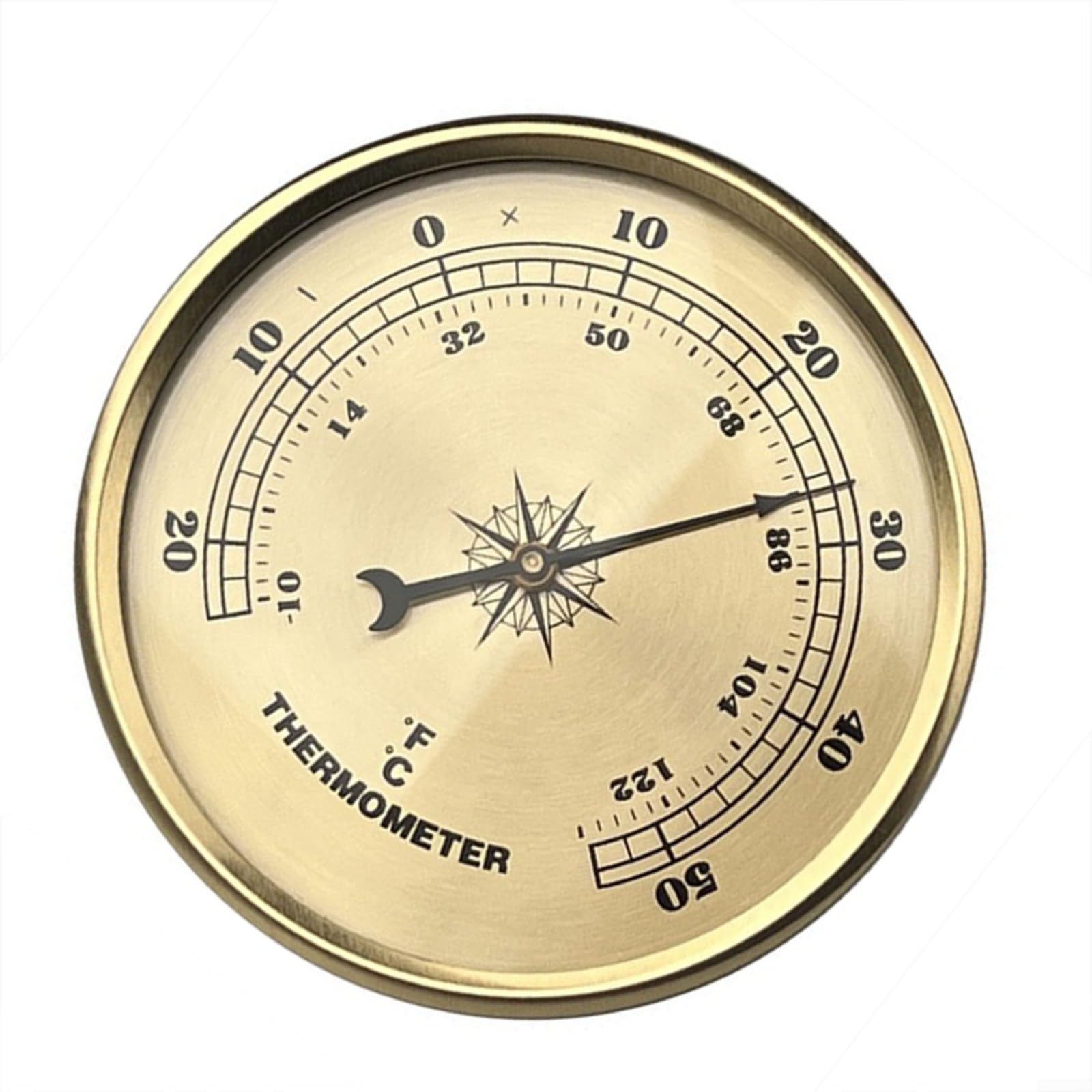 Nexbrill Wall Thermometer Metal Round Design Accurate Temperature Reading for Indoor Outdoor Home Garden Patio Decoration Easy to Read Display 70mm Diameter