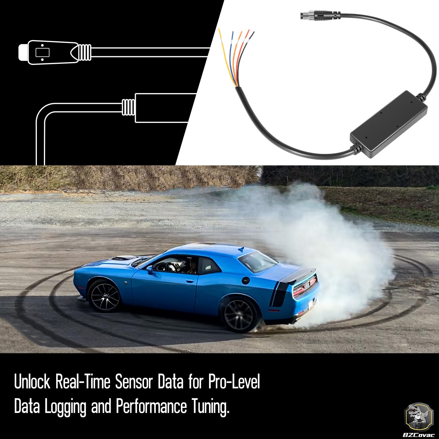 Professional Link Cable Compatible with HP Tuners MPVI3 / MPVI2 - Analog & CAN Bus Input Cable for External Sensors, OBD2 Data Logging, Cable Only