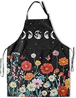 Vista 32 de Giwawa Delantal unisex para adultos, impermeable, resistente a las manchas, delantal de cocina con 2 bolsillos para BBQ, parrilla y pintura