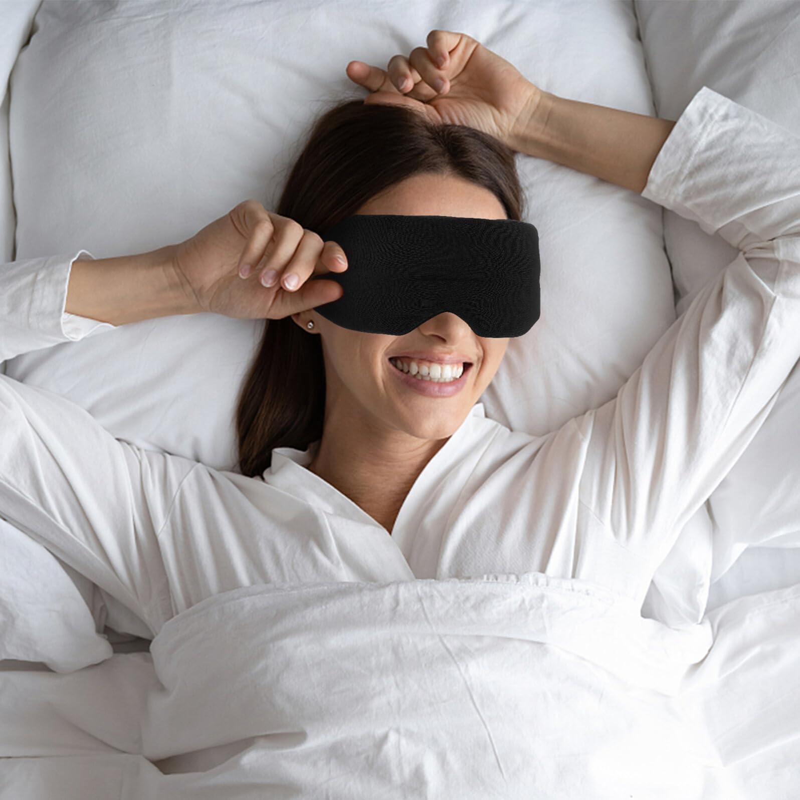 2 Piezas Antifaz para Dormir Ajustable de Algodón Modal, Máscara Opaca para Bloquear Luz, Transpirable y Cómodo, Adecuado para Viajes, Oficina y Descanso Nocturno