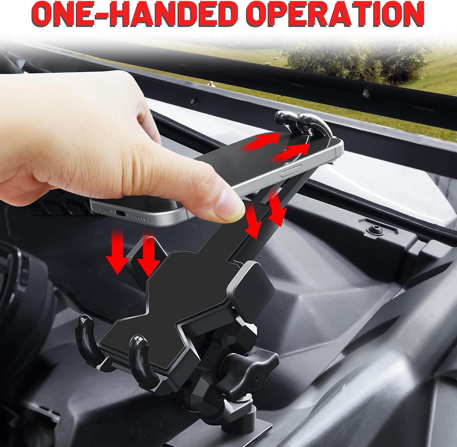 StarknightMT X3 Phone Mount - 360°Adjustable Dashboard Phone Holder Compatible with 2017-2024 Maverick X3 & Maverick X3 Max All Models,Heavy Duty Aluminum Alloy,for 5"-7.7" Cell Phone