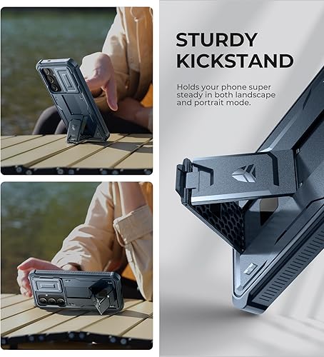 Vista 17 de Dexnor Funda para Samsung Galaxy S24 Plus con cubierta deslizante integrada para cámara, protector de pantalla y soporte, a prueba de golpes, funda