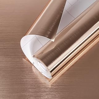 Rose Gold Metallic Contact Paper Peel and Stick Countertop Contact Paper Self-Adhesive Waterproof DIY Decor Wallpaper for Kitchen Backsplash Fridge and Cabinets11.8 x80