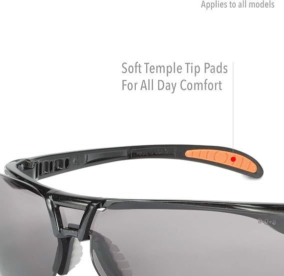 Uvex by Honeywell Protege Safety Glasses, Metallic Black Frame with Clear Lens & Uvextreme Anti-Fog Coating (S4200X)