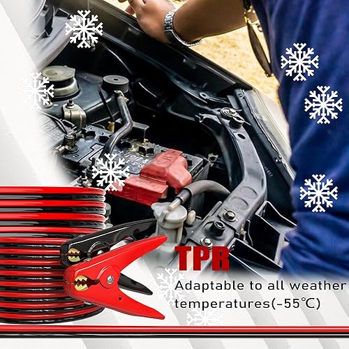 Miniatura 2 de QVOYAR El kit de cables de puente para automóvil es portátil de calibre 4 y 16 pies, cables de refuerzo resistentes para automóviles de conexión