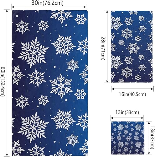 Miniatura 4 de Juego de 3 toallas de baño toalla de baño súper suave y absorbente toalla de mano toalla de playa de lujo para cocina ducha viajes invierno Navidad