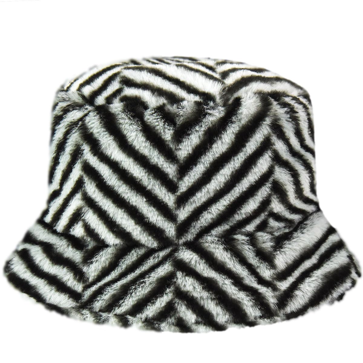 Kangol Chapeau en Tissu Faux Fur Check Bucket Femme/Homme - pour Femme avec Doublure Hiver Automne-Hiver