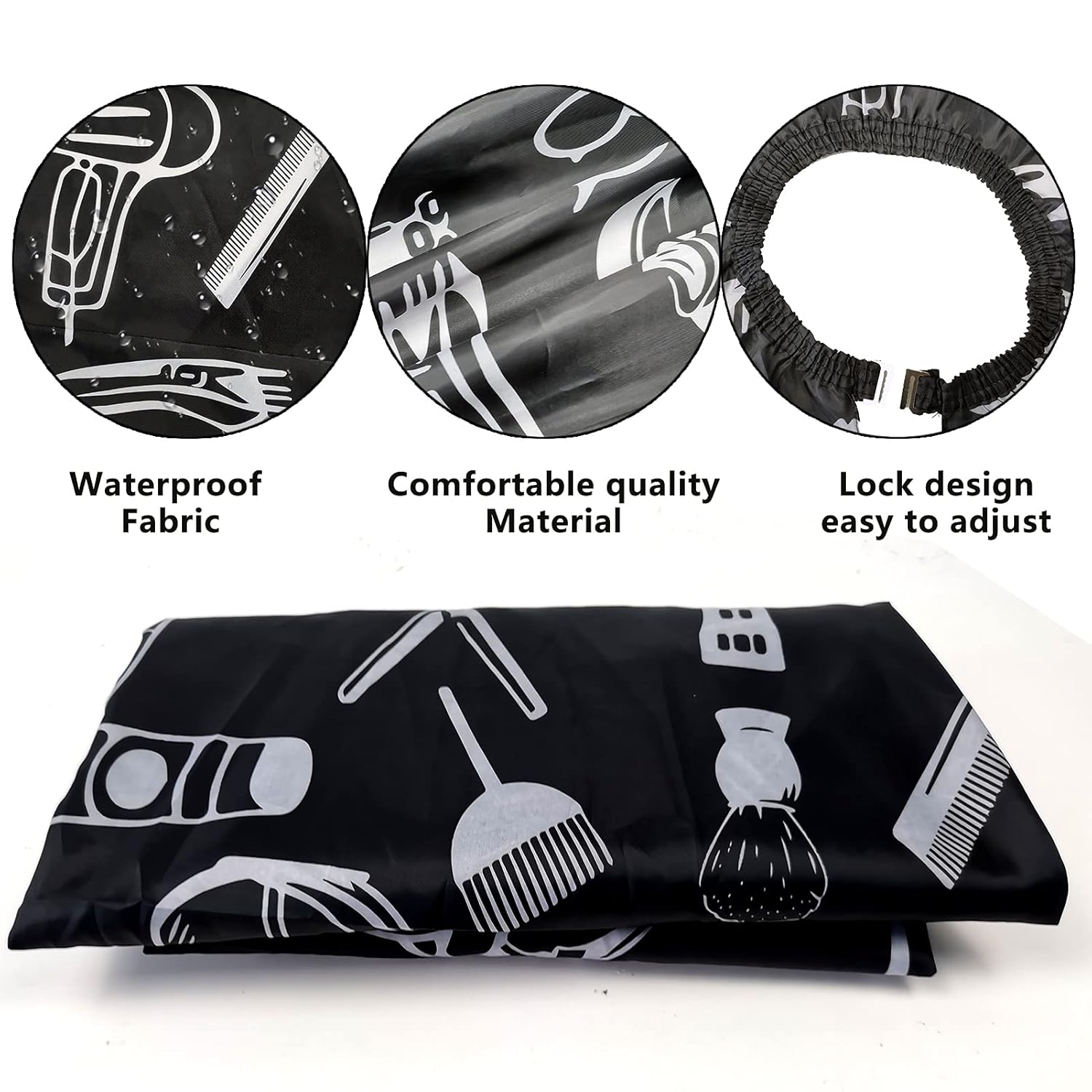 6 PCS Professional Extra Long Hair Cutting Cape with Neck Duster Brush,55 x 63 inches Salon Haircut Apron Kits Hair Comb and Clips Barber Cape Water And Stain Resistant : Beauty & Personal Care