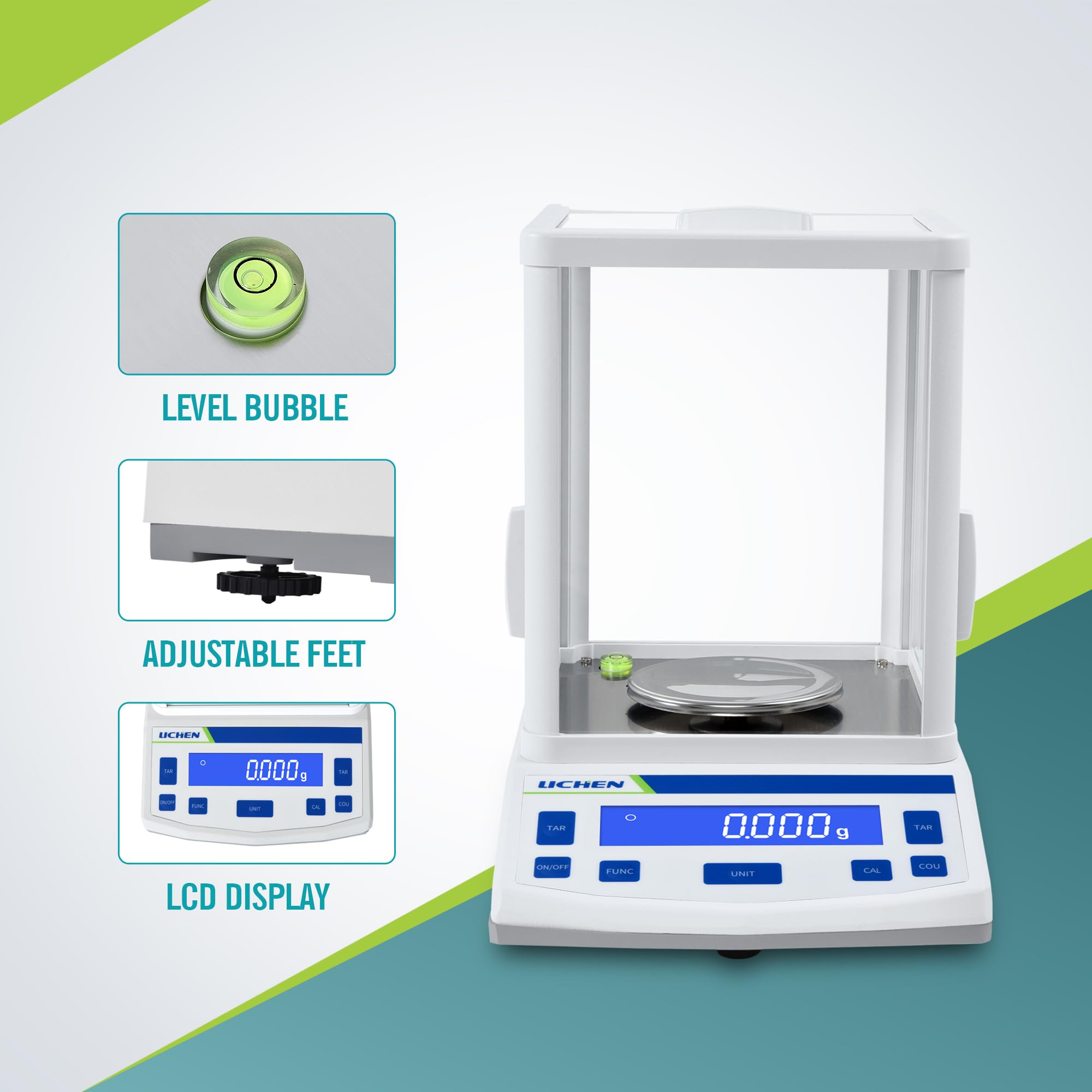 LICHEN Laborwaage, hohe Präzision, Laborwaage, 0,001 g x 500 g, Genauigkeit, Laborwaage, digitale analytische Waage, Wiegewaage (500 g, 1 mg)