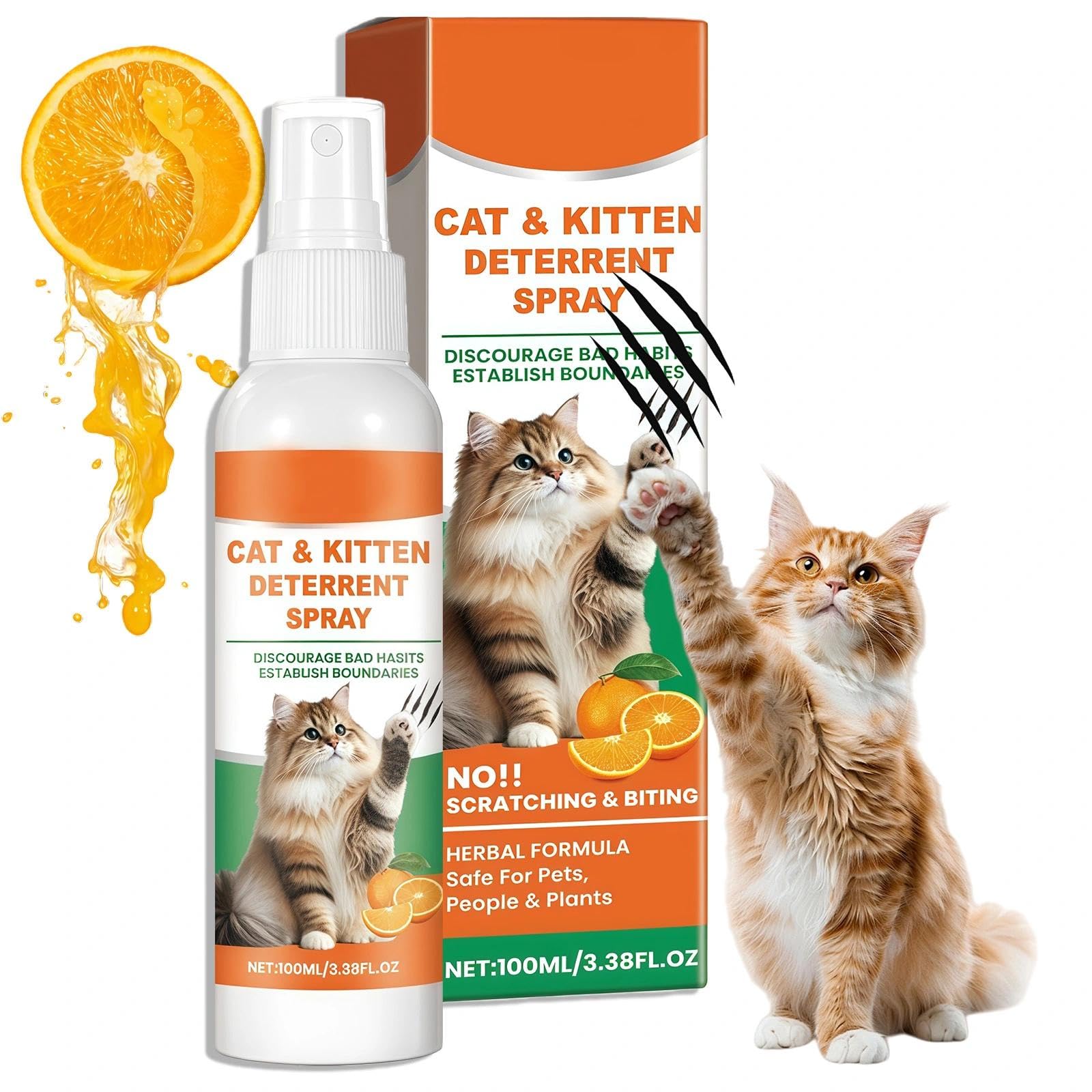 Spray Repellente per Gatti Naturale Anti-Graffio Deterrente, per interni ed esterni, sicuro ed efficace, protegge mobili, divani, tappeti e aree riservate, nuova formula per un migliore addestramento