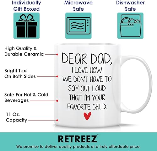 Miniatura 8 de Retreez Funny TazaLista de Dad s Favorite Saying 11OzTazas de café de cerámica gracioso sarcasmo Sarcastic motivacional Inspirational Regalos de