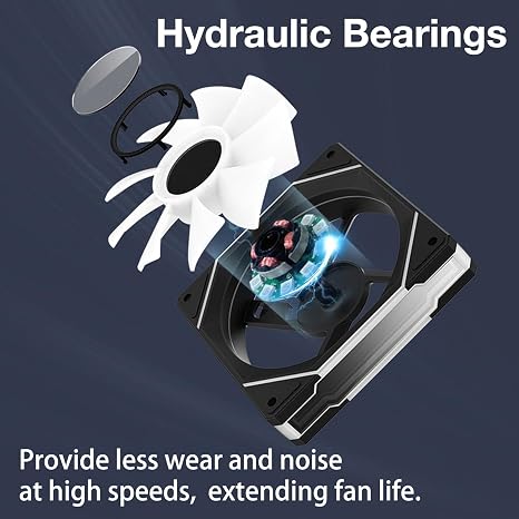 3Pack 120mm Infinity Mirror ARGB Computer Fans, Black PWM high Performance Cooling pc case Fan with Customizable Light Effect by SYNC Software, Ultra-Quiet with 8 Anti-Vibration Pads