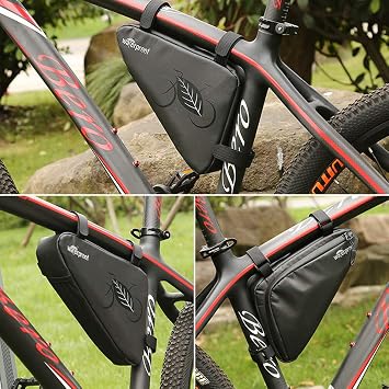 Bike Frame Bag - Bicycle Waterproof Front Frame Triangle Saddle Storage Bag, Large Capacity Cycling Accessories Tool Storage Pouch for Road Mountain Bike Riding