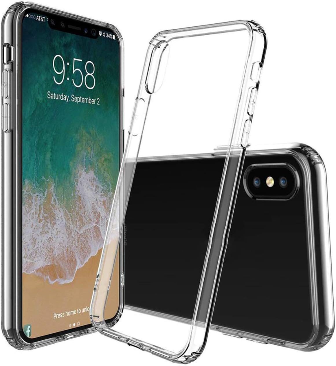 GRIPP® Hugo Shock Proof Hard Back Soft Black Bumper Anti Scratch Ultra-Thin & Lightweight Transparent Case Cover Compatible with Apple iPhone Xs MAX Drop Protection - Crystal Clear