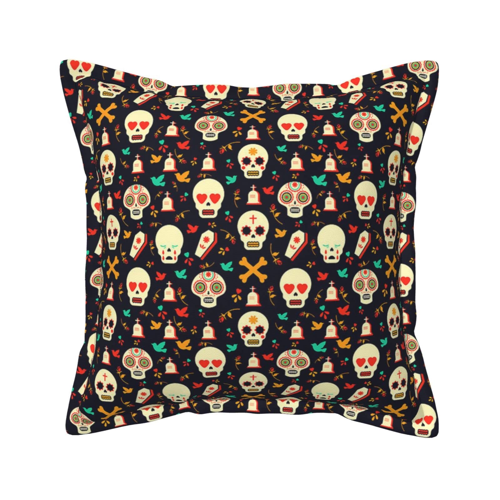 Housse de coussin crâne de sucre en simili cuir pour décorer votre salon