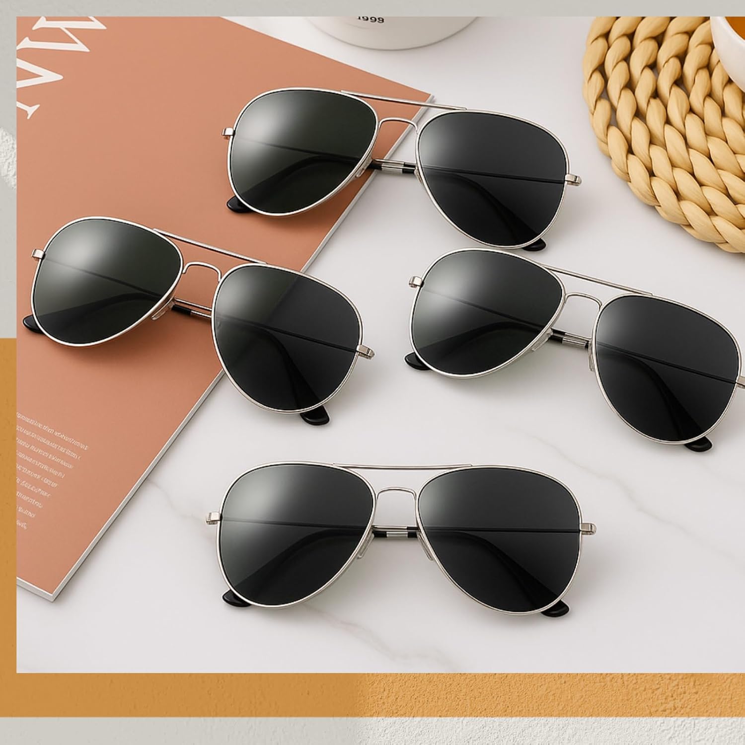 Mepase 100 Pack Polarized Sunglasses Bulk for Men Women Black Military Style Driving Pilot Sun Glasses UV Proof Sunglasses Party - Image 7