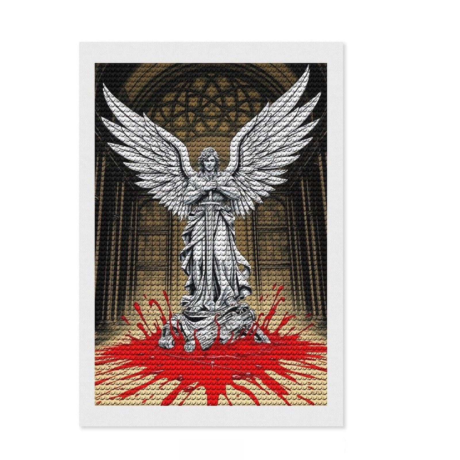 Junmoney Angel of Death Diamond Painting Set 8"x12", for Adults, Nice Detail and Sparkle, Boho Decor, Birthday Gift, Easy to Enjoy