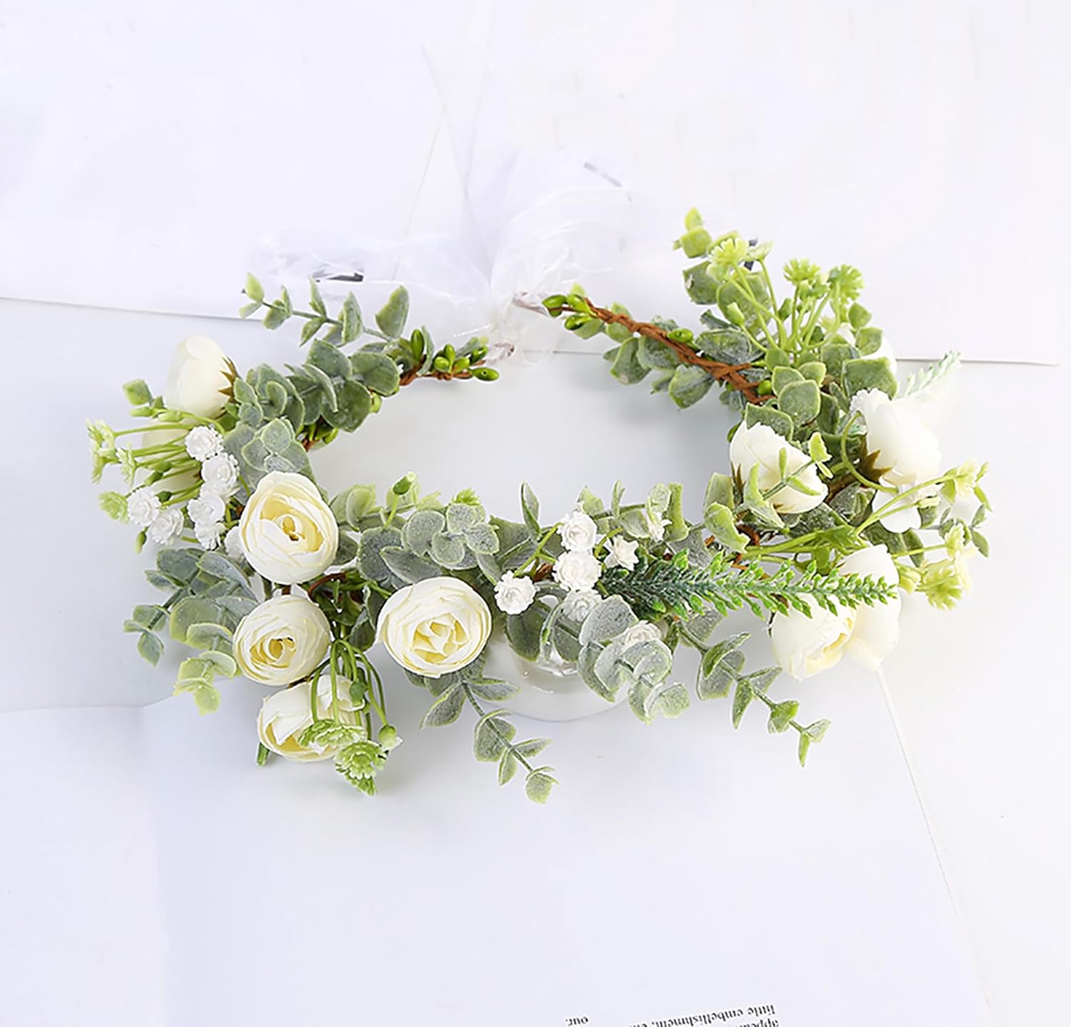 Flower Crown Wedding Flower Headband Floral Headpiece Halo Floral Crown Bridal Party Cosplay Halloween Photos - Image 6