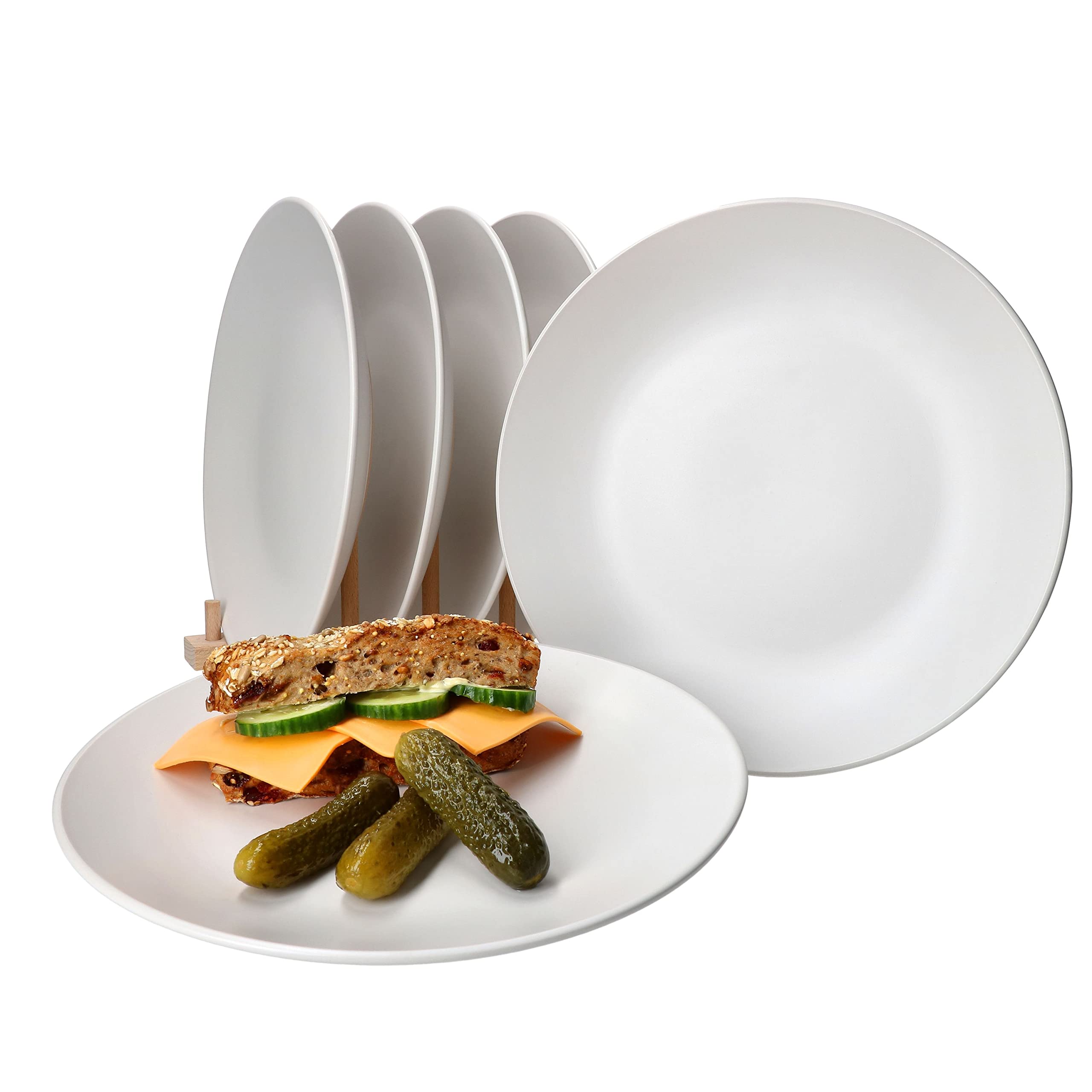 MamboCat Nero Bianco 18-TLG. Teller Set I 6 Personen I weißes & schwarzes Geschirr, matt I Speiseteller, Suppenteller & Kuchenteller I Steingut I Black & White I Essteller, Salat-Bowl, Desserteller