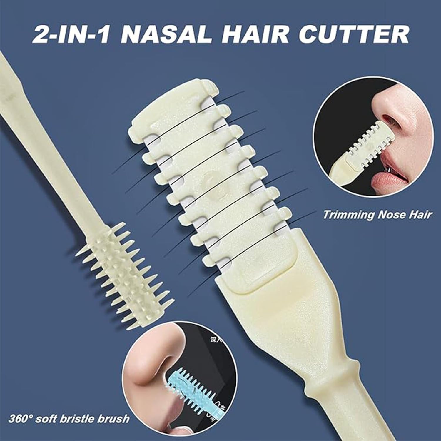 12Pcs Nose Hair Trimmer，2-in-1 Nasal Hair Cutter，Upgraded Manual 360° Rotating Nostril Hair Removal Tool Double Sided Nose Hair Blade for Women Men Personal Cleaning