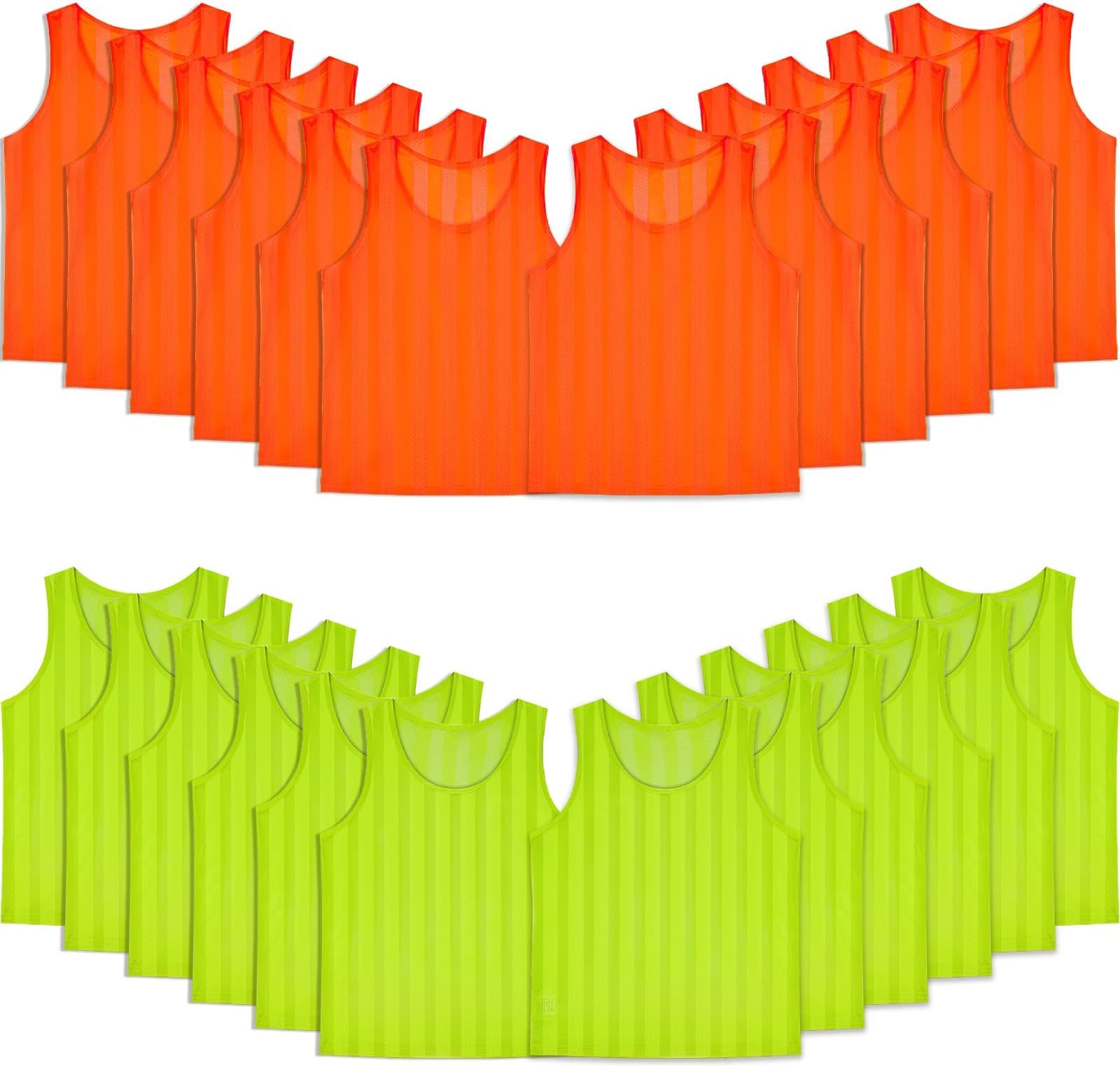 24 Pack Football Bibs for Adult Youth, Sports Training Mesh Bibs