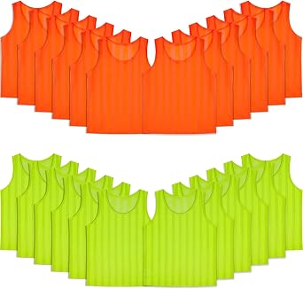 24 Pack Football Bibs for Adult Youth, Sports Training Mesh Bibs
